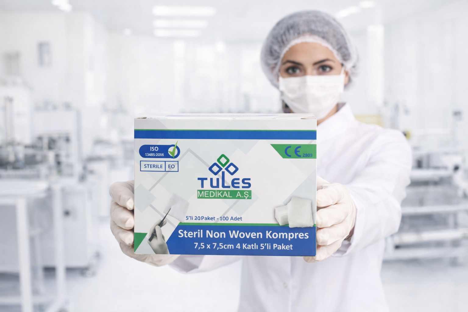 Steril non woven spanç ürün sunumu
